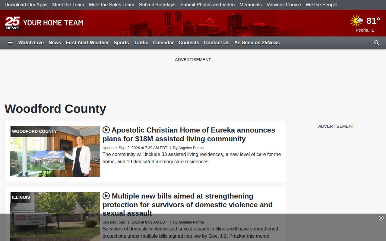 25NewsNow Woodford County local news and Crime and Courts coverage page